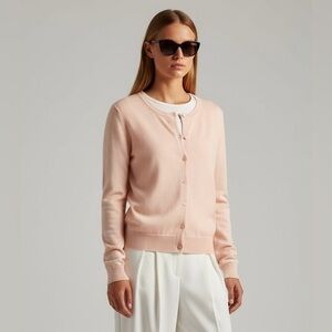 Time and Tru Pink XL 16 18 Long Sleeve Button Front Cardigan Sweater‎